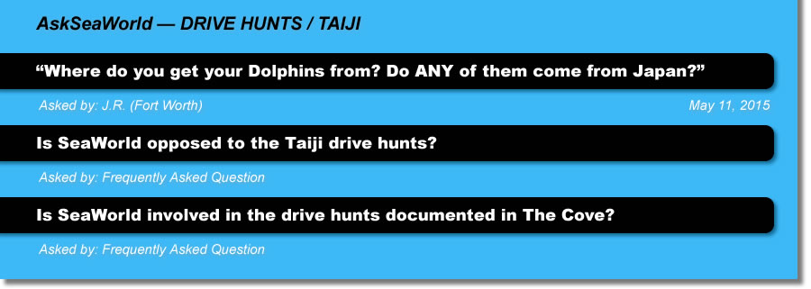 AskSeaWorld - Drive Hunts | Taiji